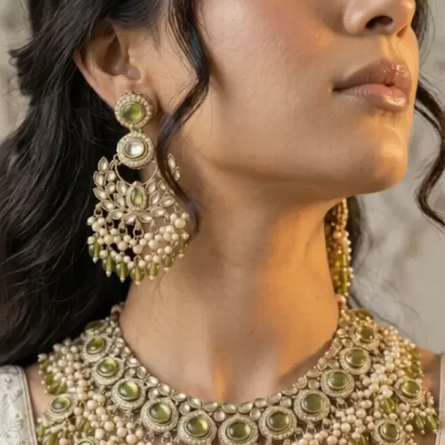 Emerald Pearl Royale Kundan Necklace Set