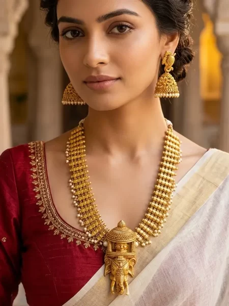 Temple Heritage Gold Lakshmi Necklace Set