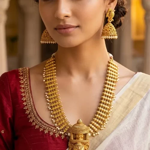 Temple Heritage Gold Lakshmi Necklace Set