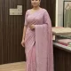 Blush Pink Kashmiri Embroidered Saree with Blouse
